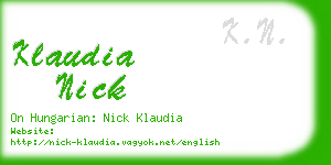 klaudia nick business card